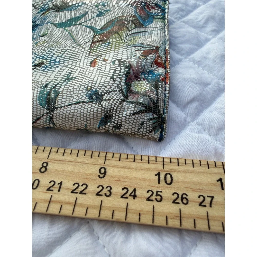 Rare Hobo Floral Leather Wristlet Clutch Bag Boho Snakeskin Print 2024370001